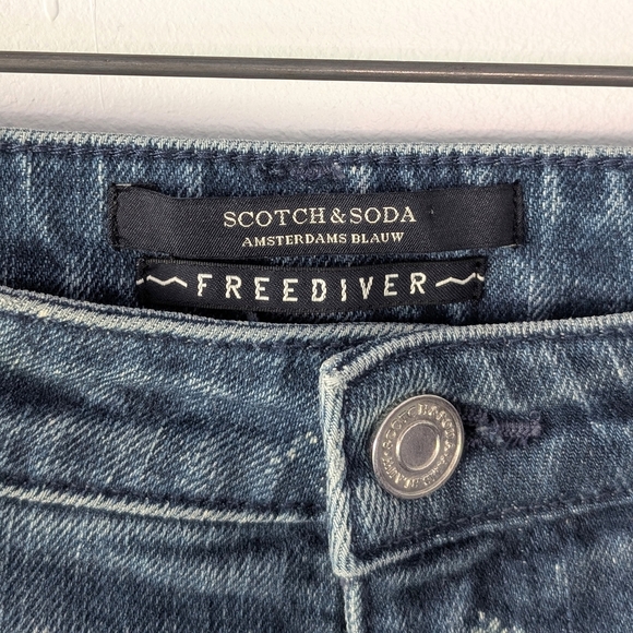 Scotch & Soda Women's Blue Ankle Jeans With White Speckles ~ Size 27 - Picture 3 of 12